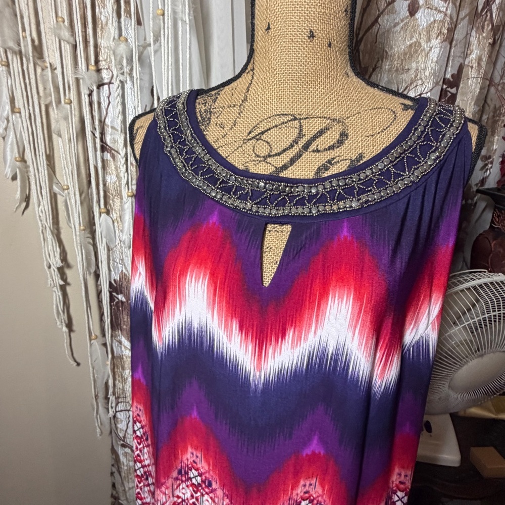 Catherines Purple and Pink Maxi Dress